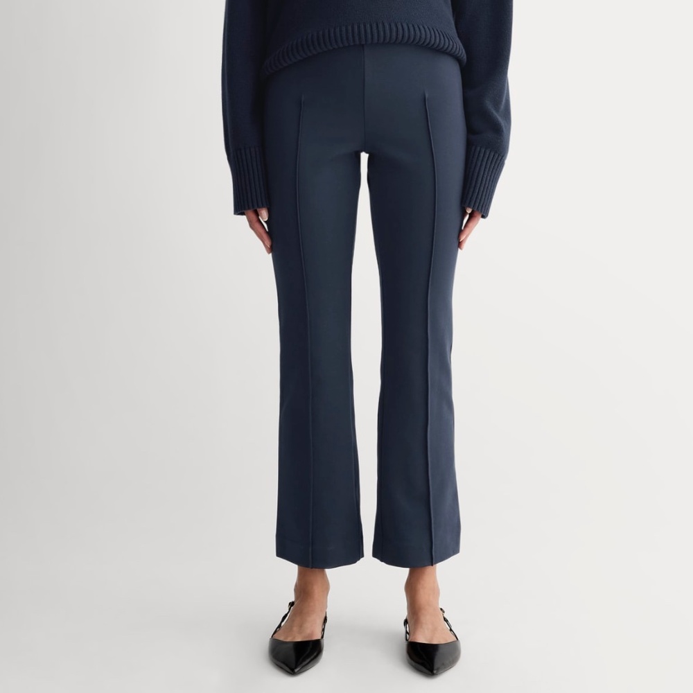 Everlane Navy Split-Hem Crepe Trousers